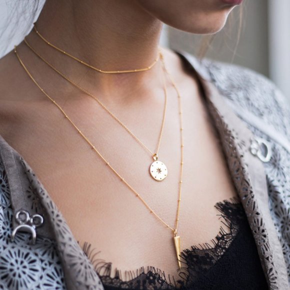 18K Gold Starlight Gold Pendant Necklace - Picture 9 of 14